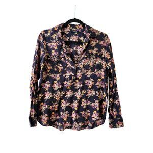 Madewell Black Floral Shirt Size S